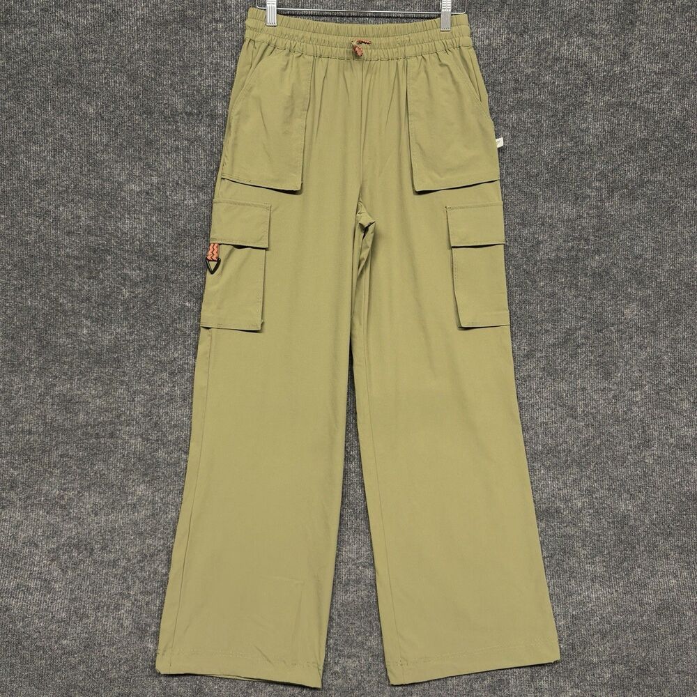 Fabletics Wide Leg Cargo Pants Womens M Heights Green Hiking Gorpcore Utility